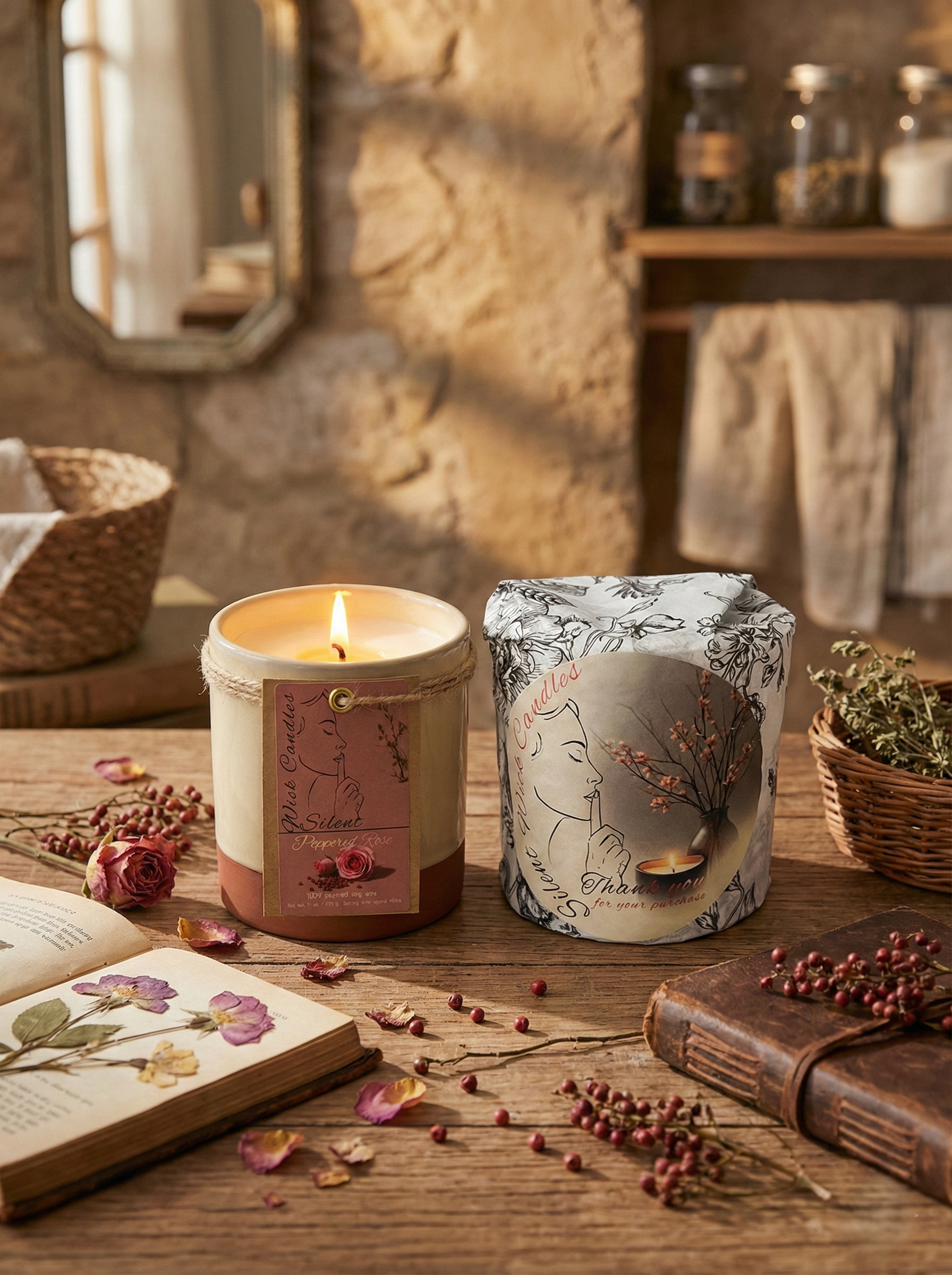 Peppered Rose - Pottery Jar