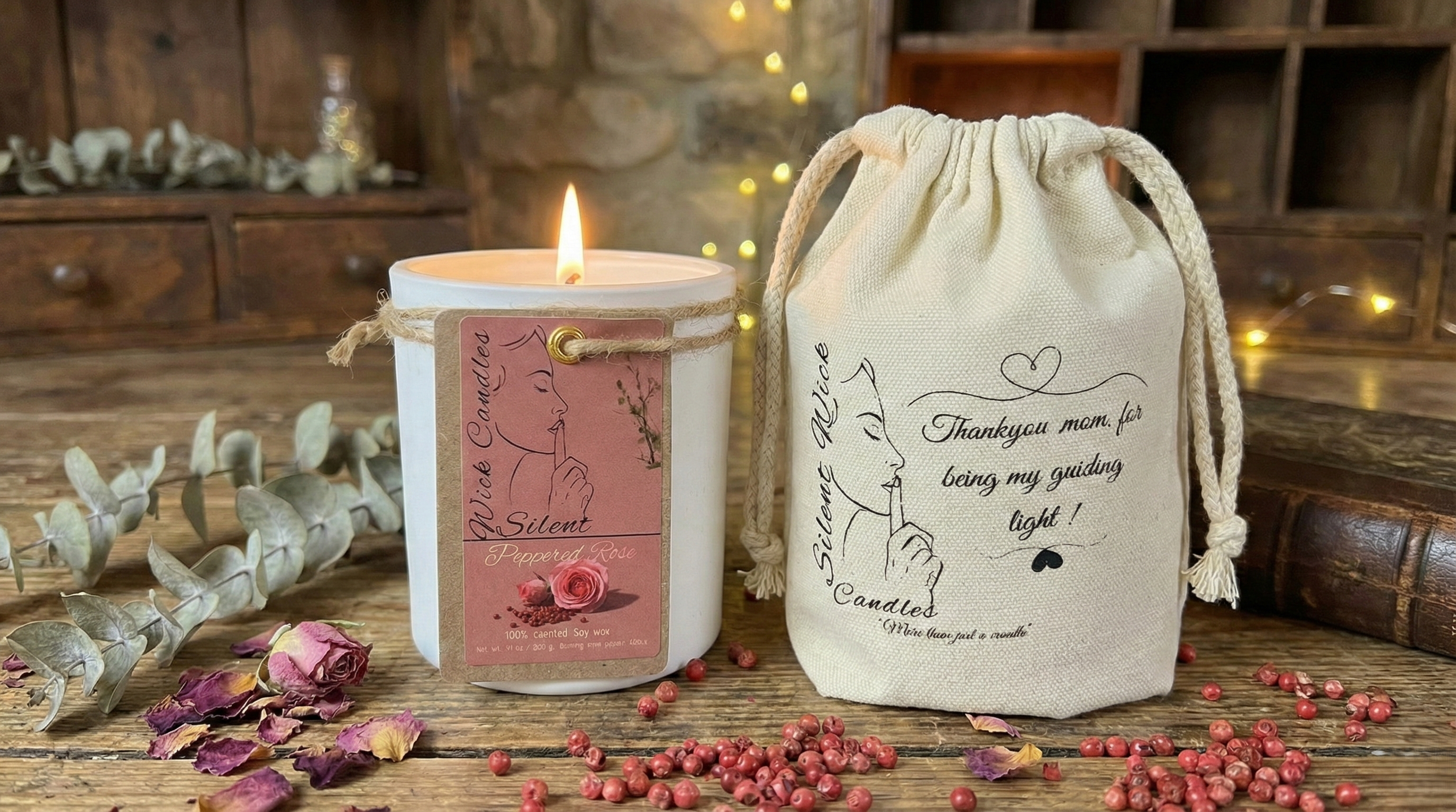 Peppered Rose - Glass Jar