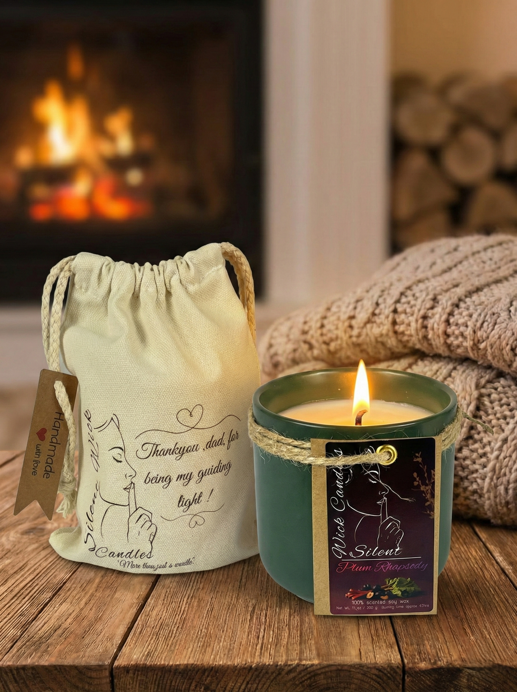 Plum Rhapsody - Green curved jar