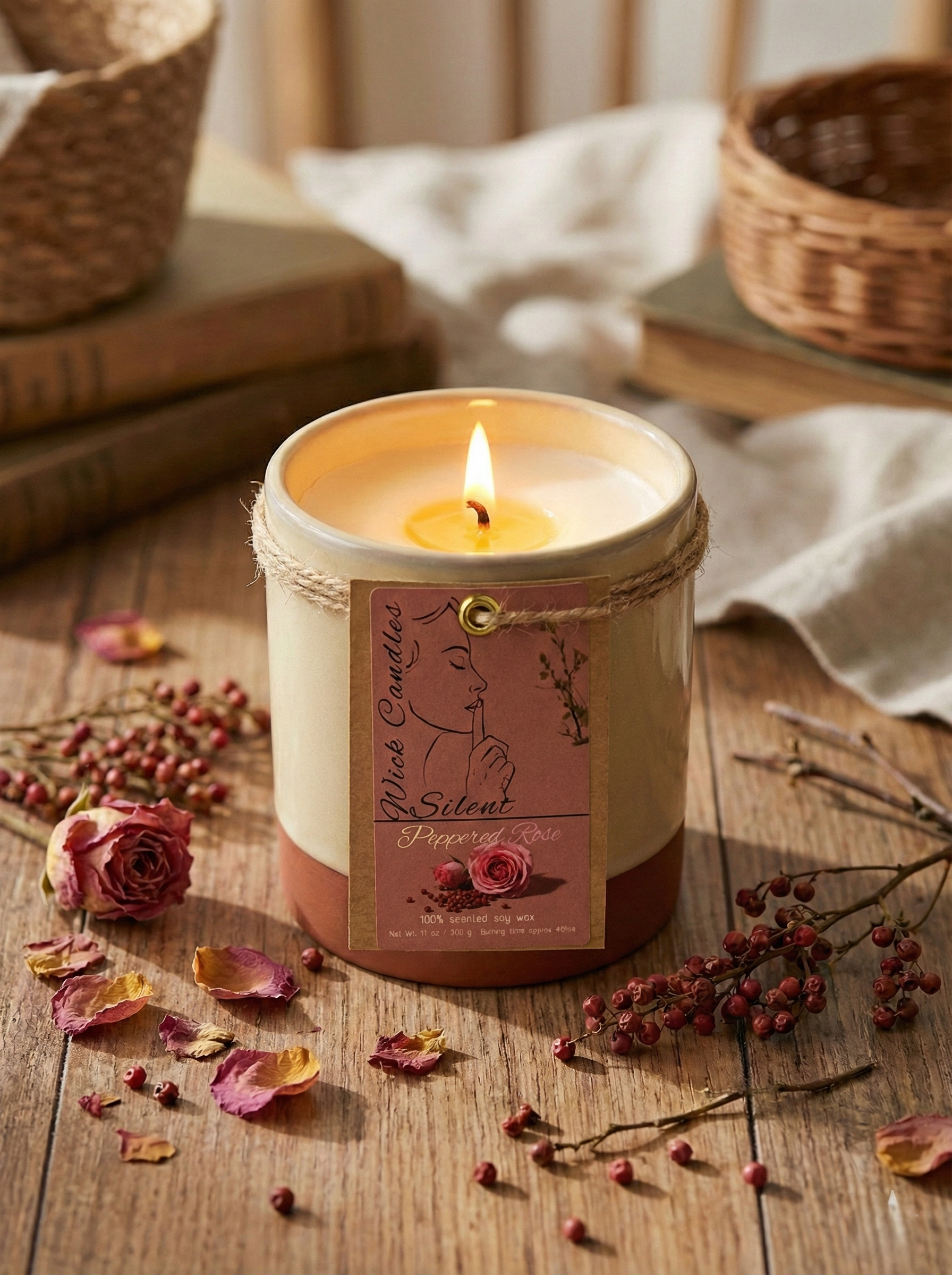 Peppered Rose - Pottery Jar