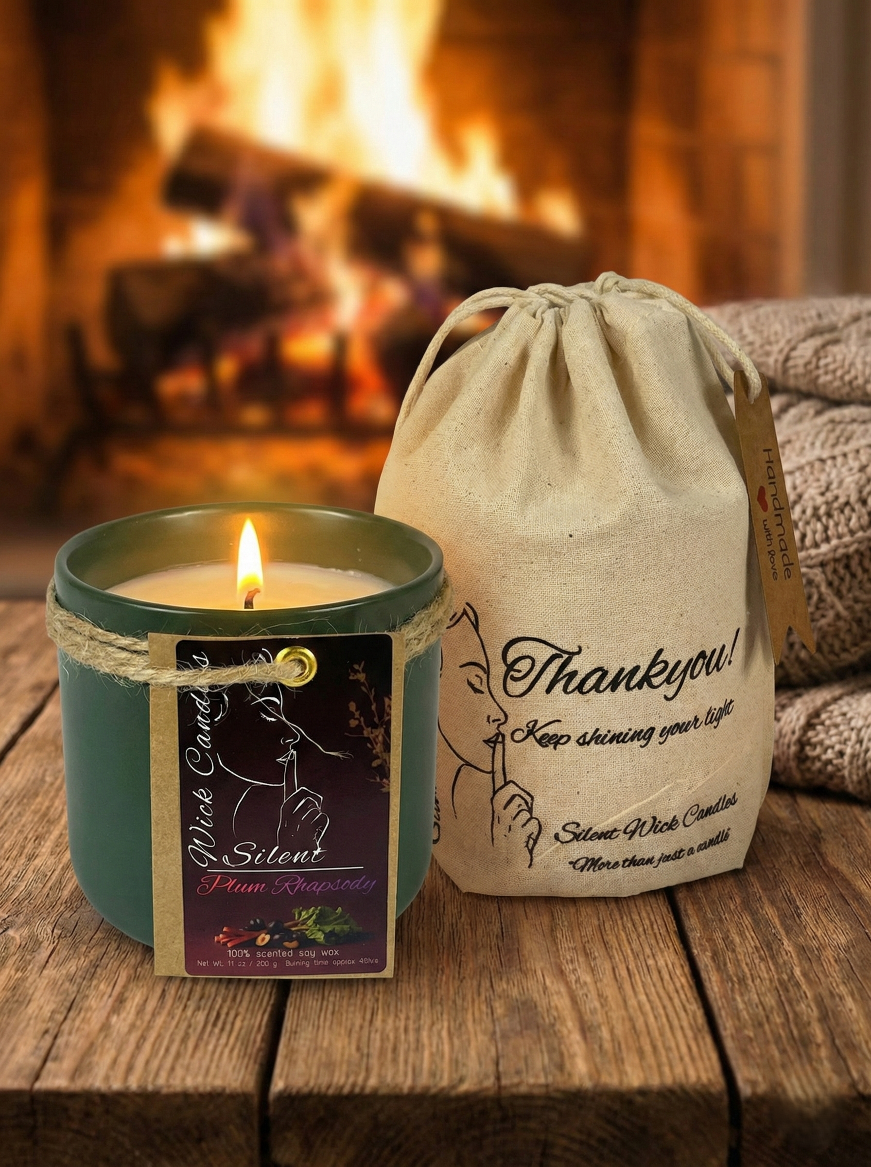 Plum Rhapsody - Green curved jar