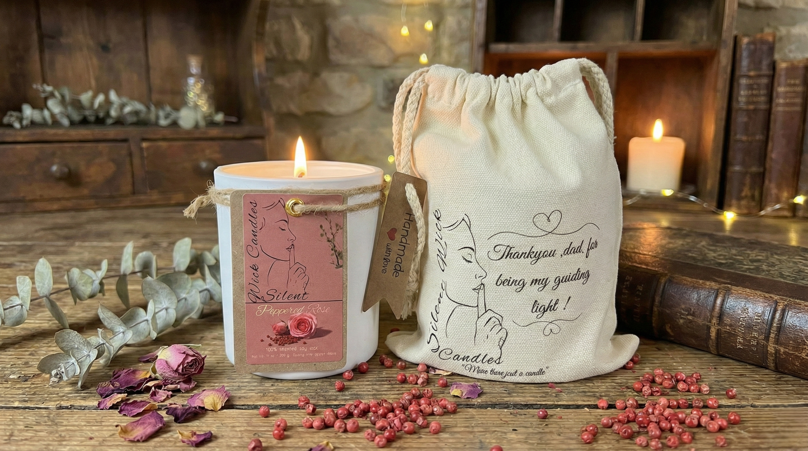 Peppered Rose - Glass Jar