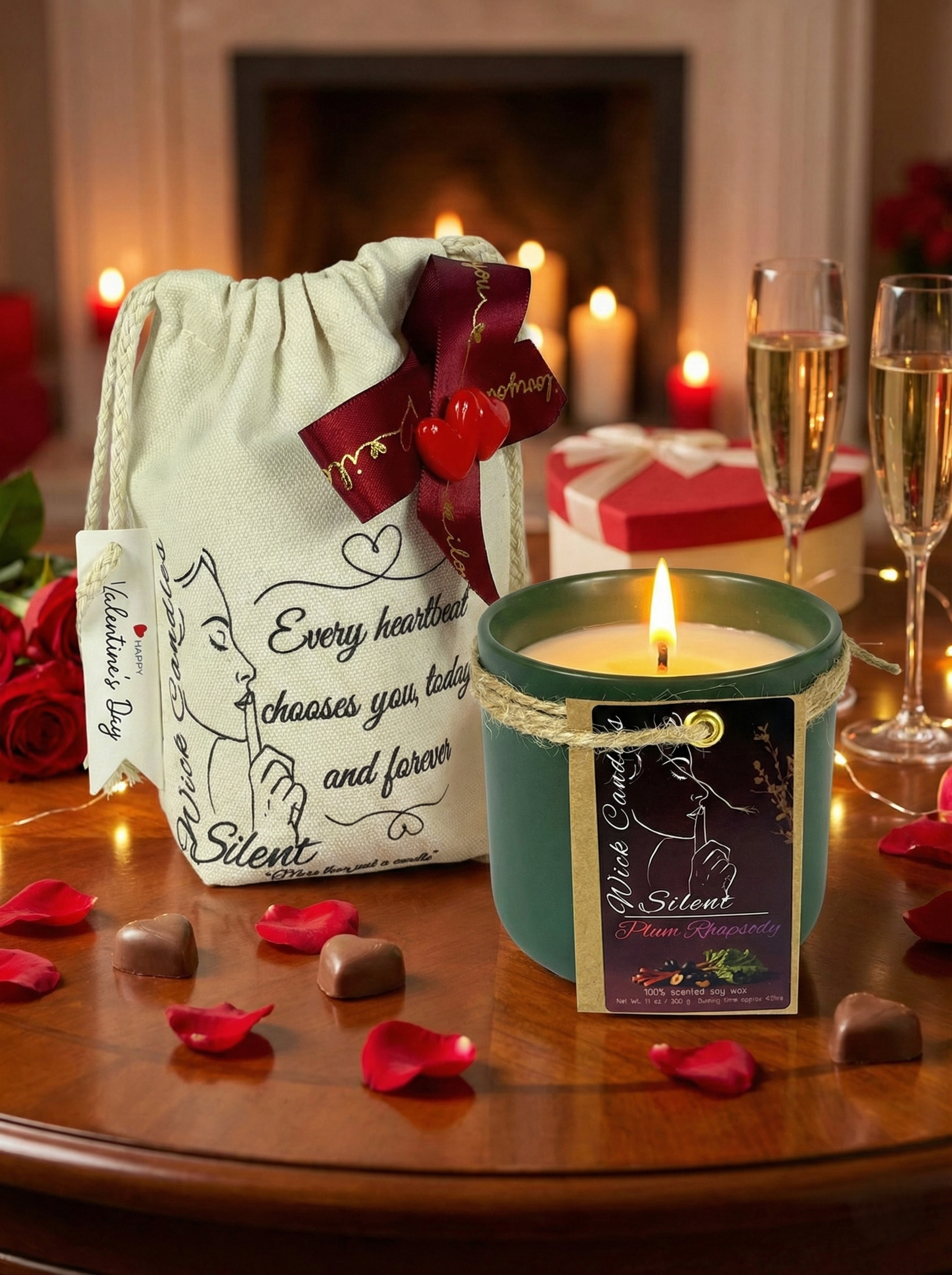 Plum Rhapsody - Green curved jar