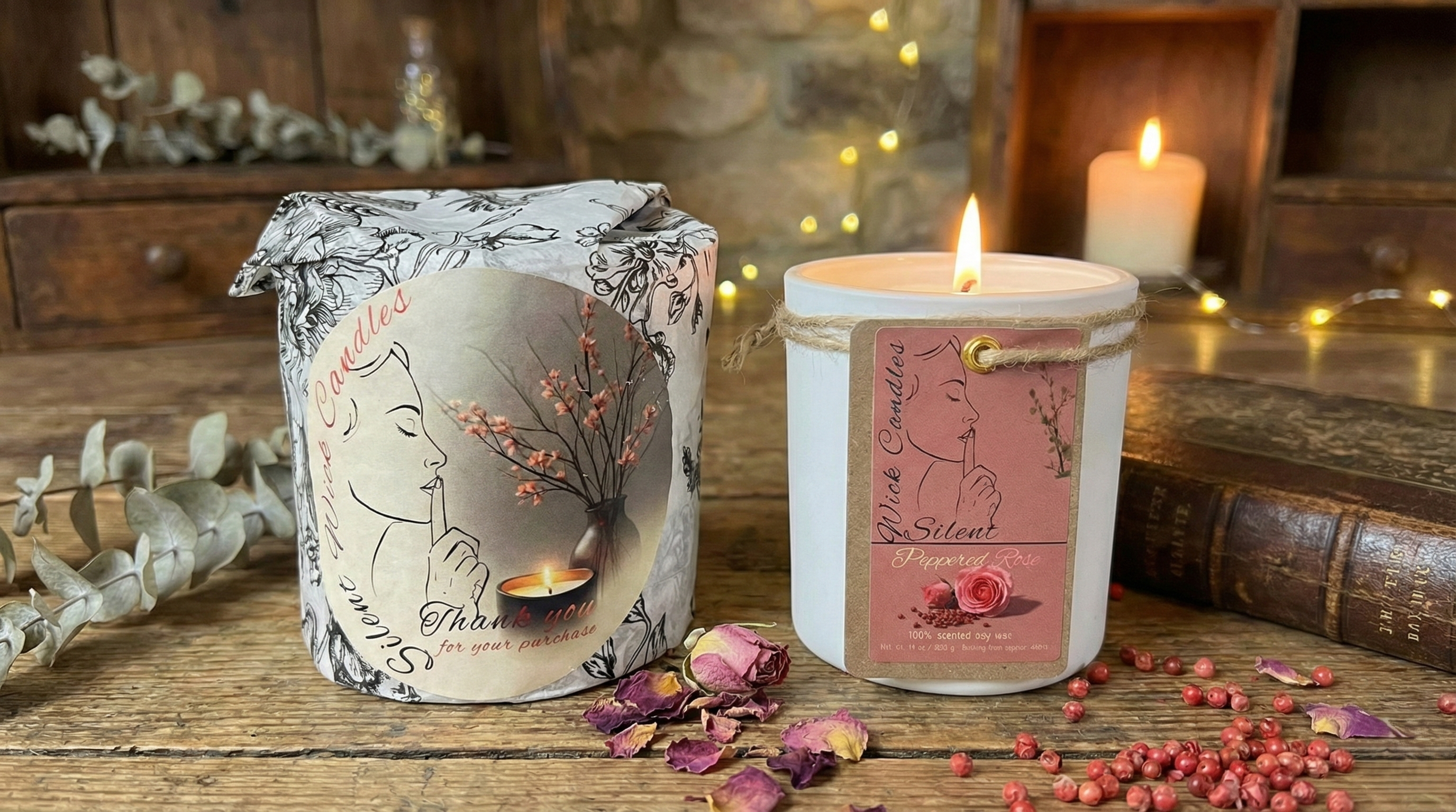 Peppered Rose - Glass Jar