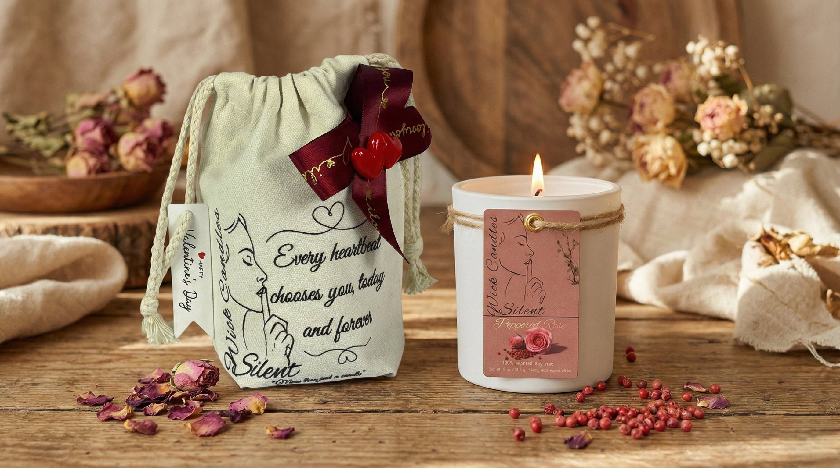 Peppered Rose - Glass Jar