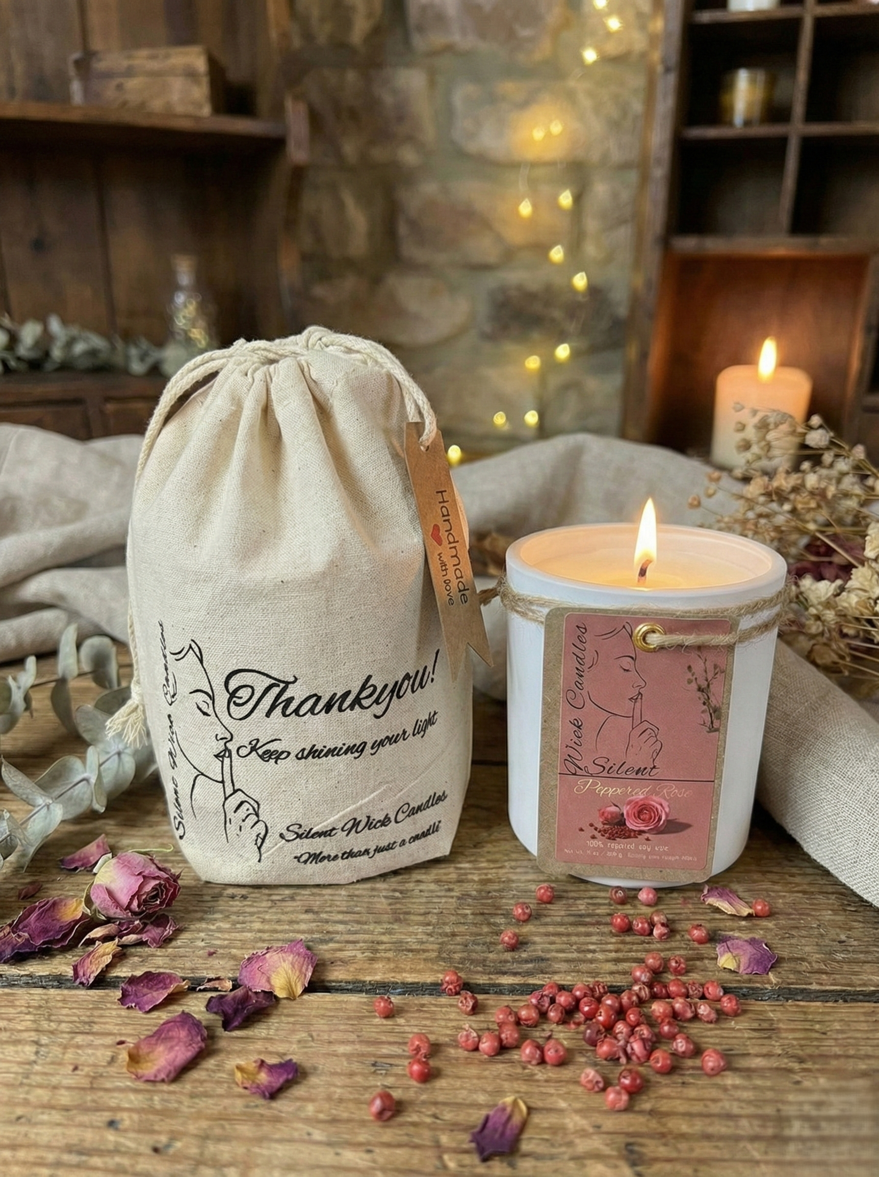 Peppered Rose - Glass Jar