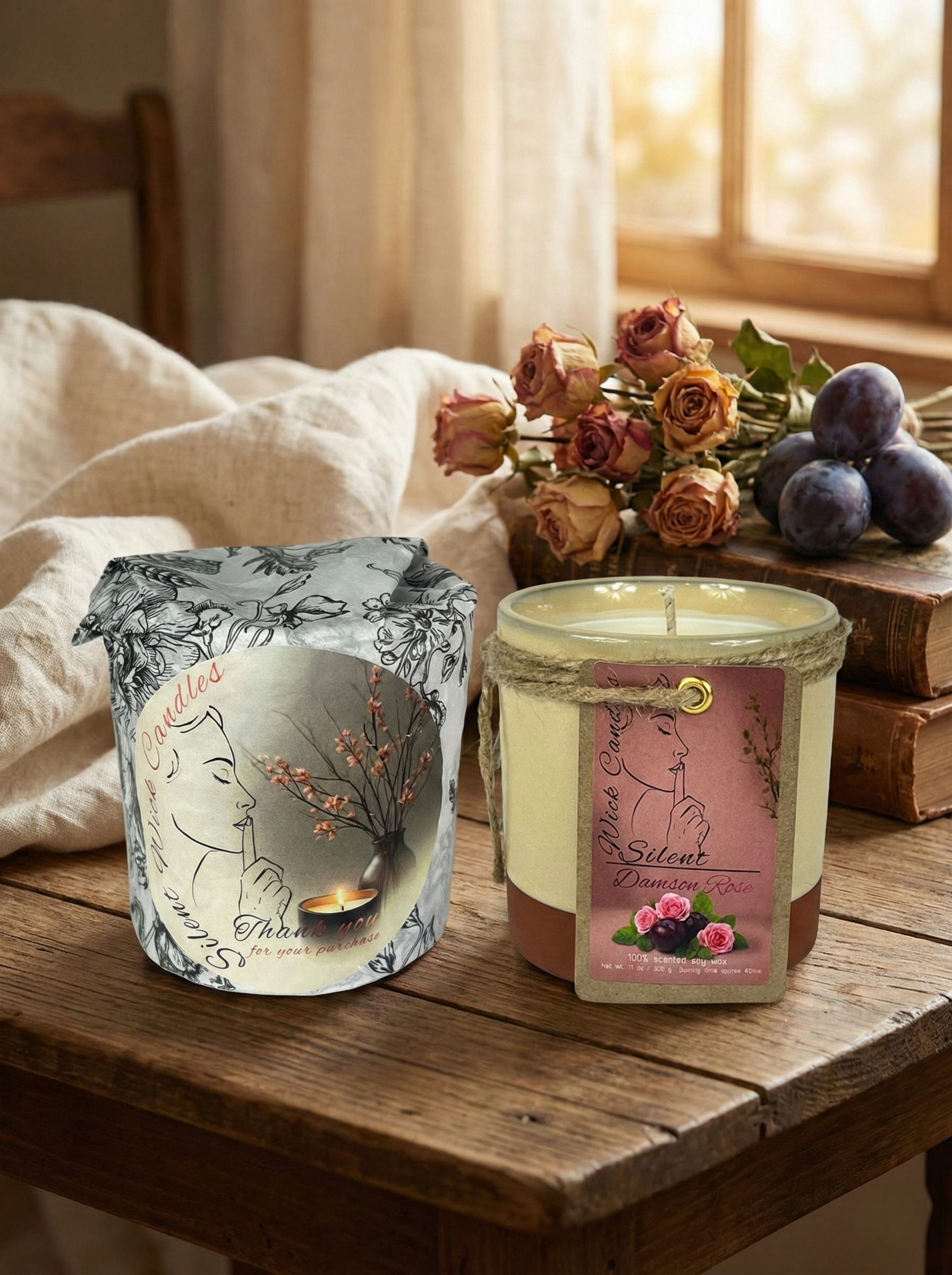 Damson Rose - Pottery Jar