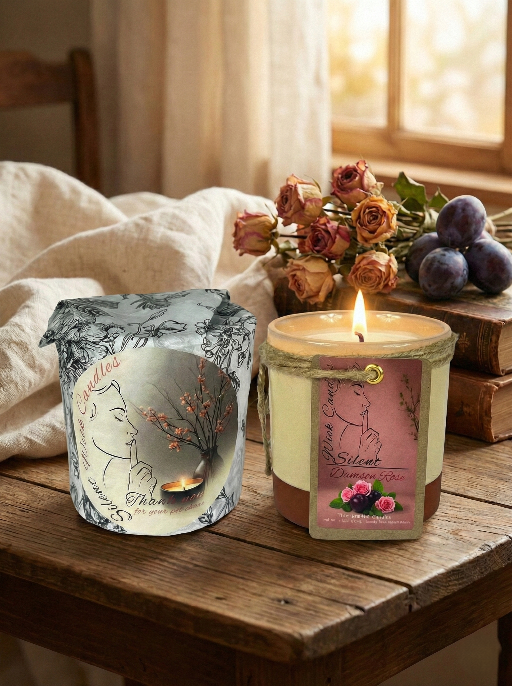 Damson Rose - Pottery Jar