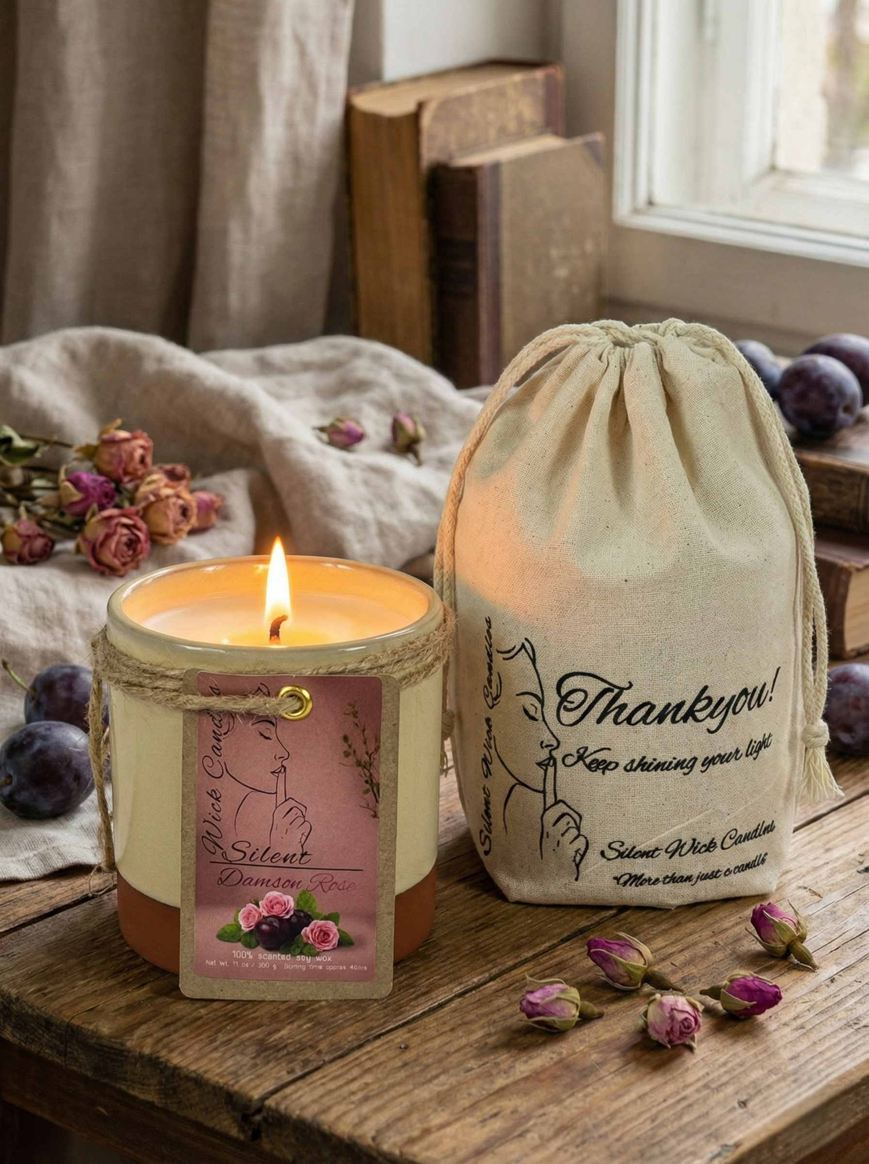 Damson Rose - Pottery Jar