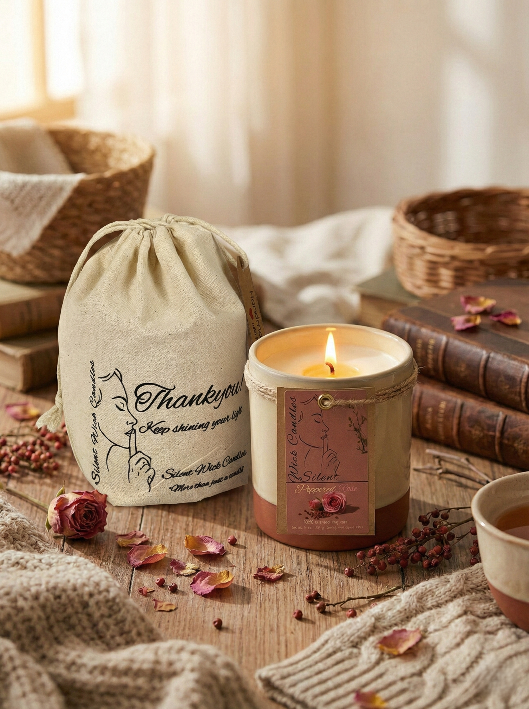 Peppered Rose - Pottery Jar